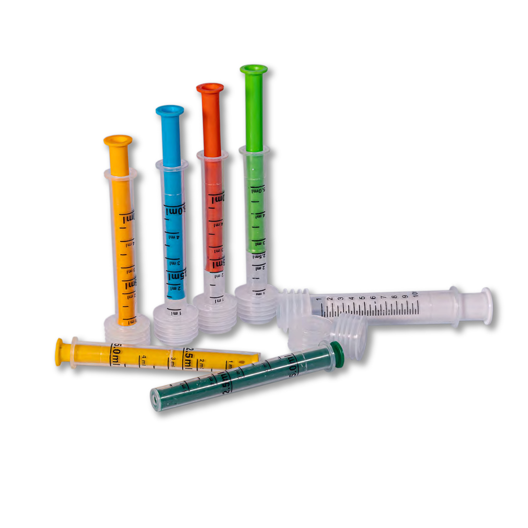 Plastic medicine syringes